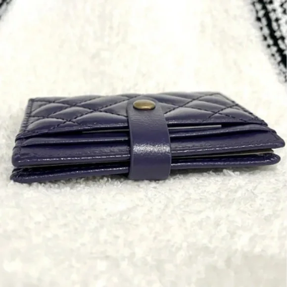NWT Kurt Geiger Purple Leather Bi-Fold Snap Closure Card Holder - Picture 8 of 9